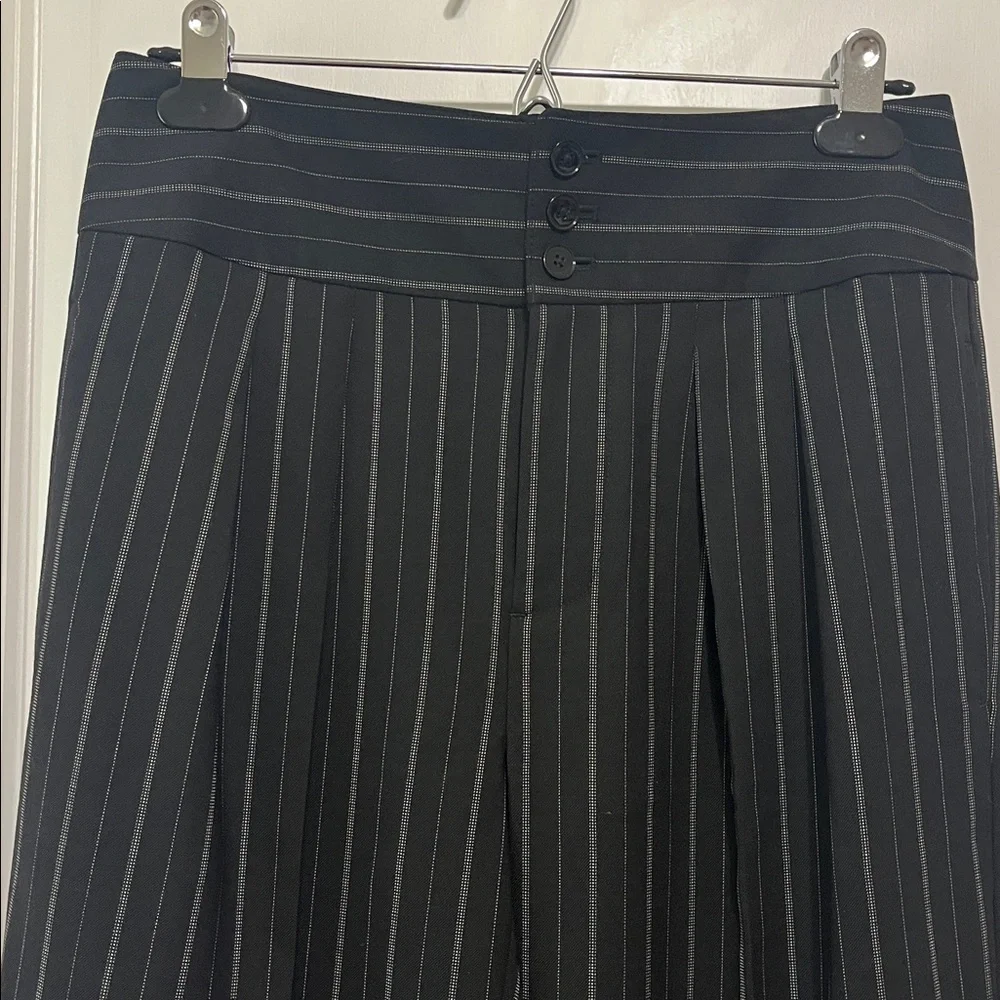 Lauren Ralph Lauren Pinstripe Wool Crepe Wide Leg Pant Sz 4P - Picture 4 of 11